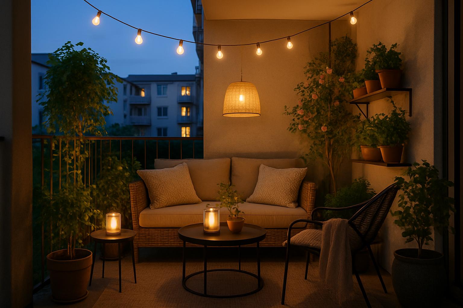 Jak urządzić balkon w bloku, by stał się dodatkowym pokojem letnim?. Oświetlenie, rośliny i elementy dekoracyjne Jak urządzić balkon w bloku, by stał się dodatkowym pokojem letnim?. Oświetlenie, rośliny i elementy dekoracyjne